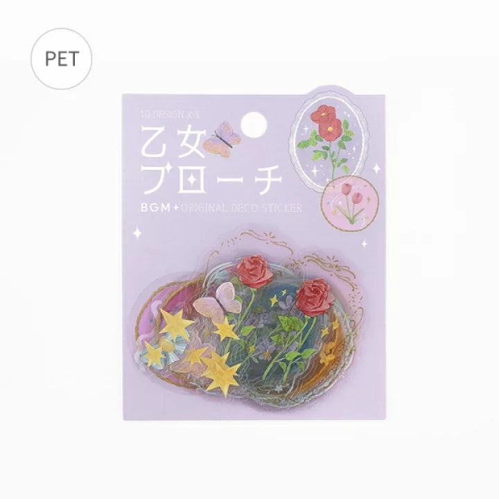 Clear Seal Otome Brooch Flake Stickers / BGM