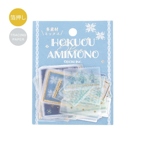 Nordic Knitting Foil Stamped Tracing Paper Sticker / BGM