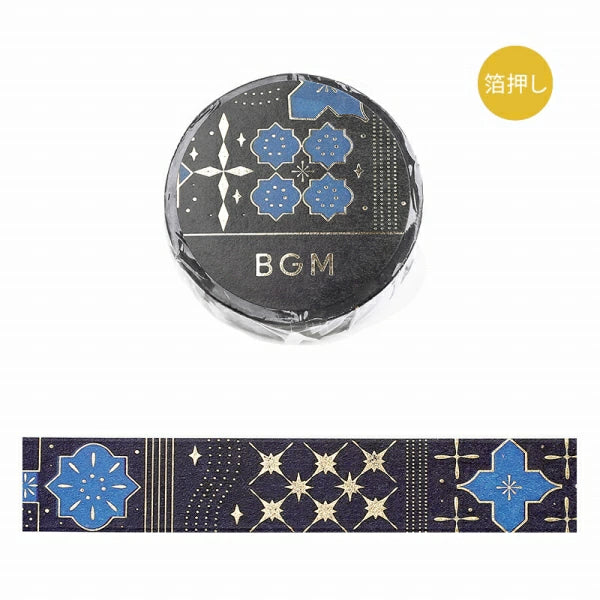 Masking Tape Foil Stamped Tile Art / BGM