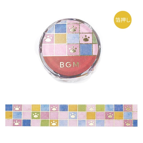 Masking Tape Foil Stamped Tile Art / BGM