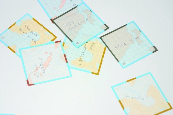 500 Page World Map Memo Block / Marumo Printing Stationery - bungu