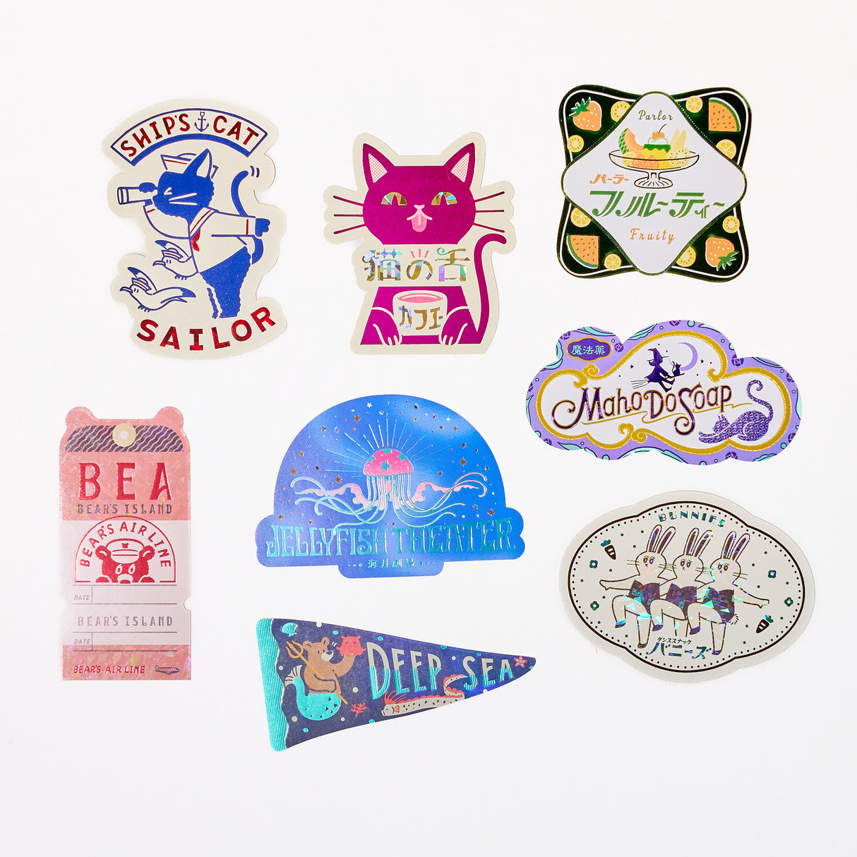 ROKKAKU x ob1toy Retro Post Die-Cut Foil Sticker Collection / ROKKAKU