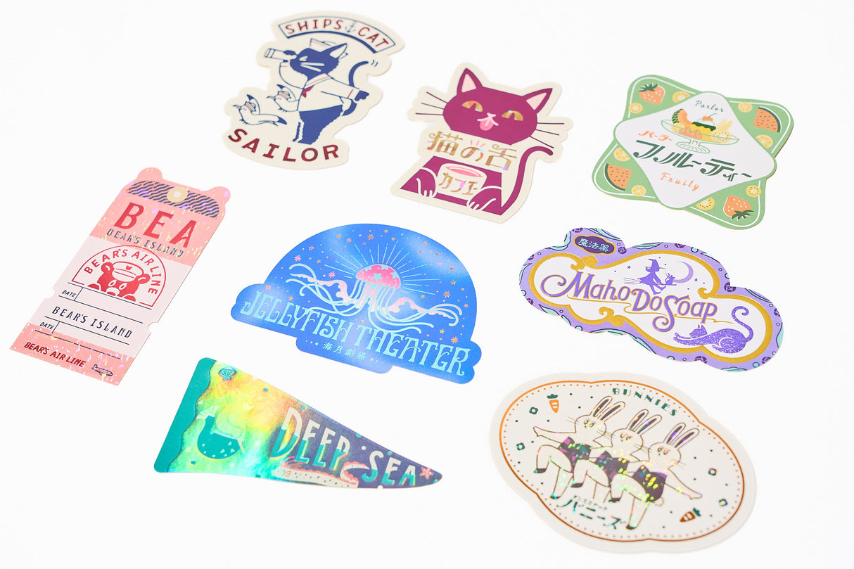 ROKKAKU x ob1toy Retro Post Die-Cut Foil Sticker Collection / ROKKAKU