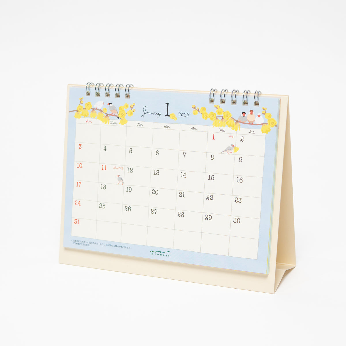 Bird Ring Desk Calendar 2027 / MIDORI