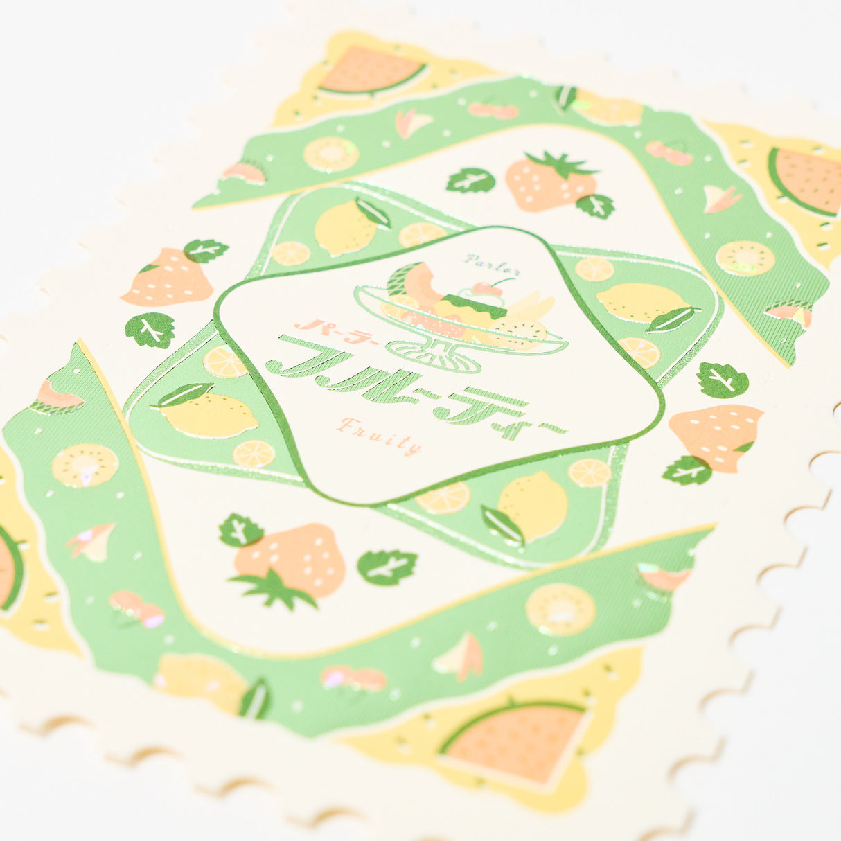 ROKKAKU x ob1toy Foil-Stamped Die-Cut Stamp Shaped Postcard / ROKKAKU