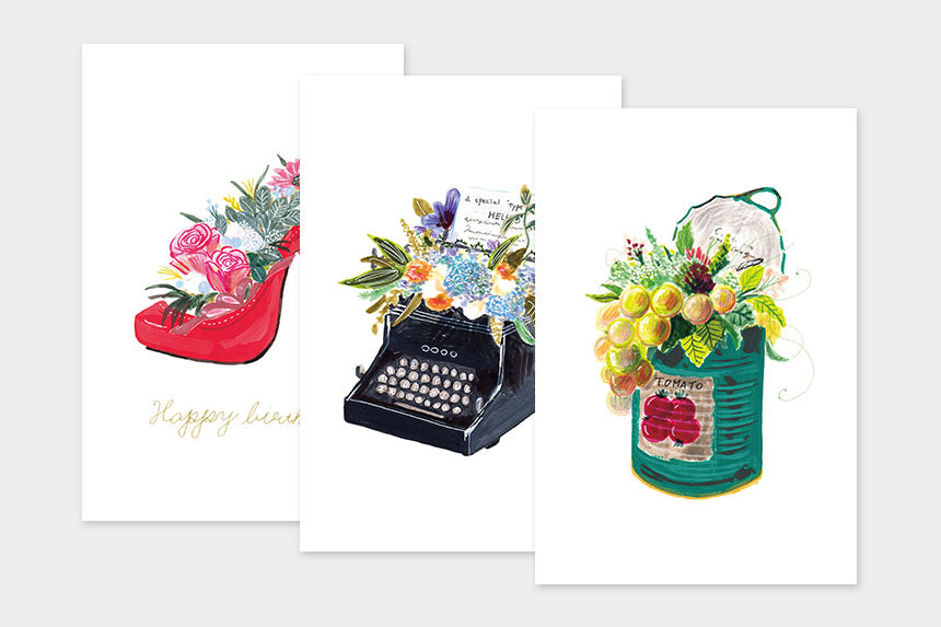 Art Touch MARU Floral Pattern Postcards / TOUCH & FLOW