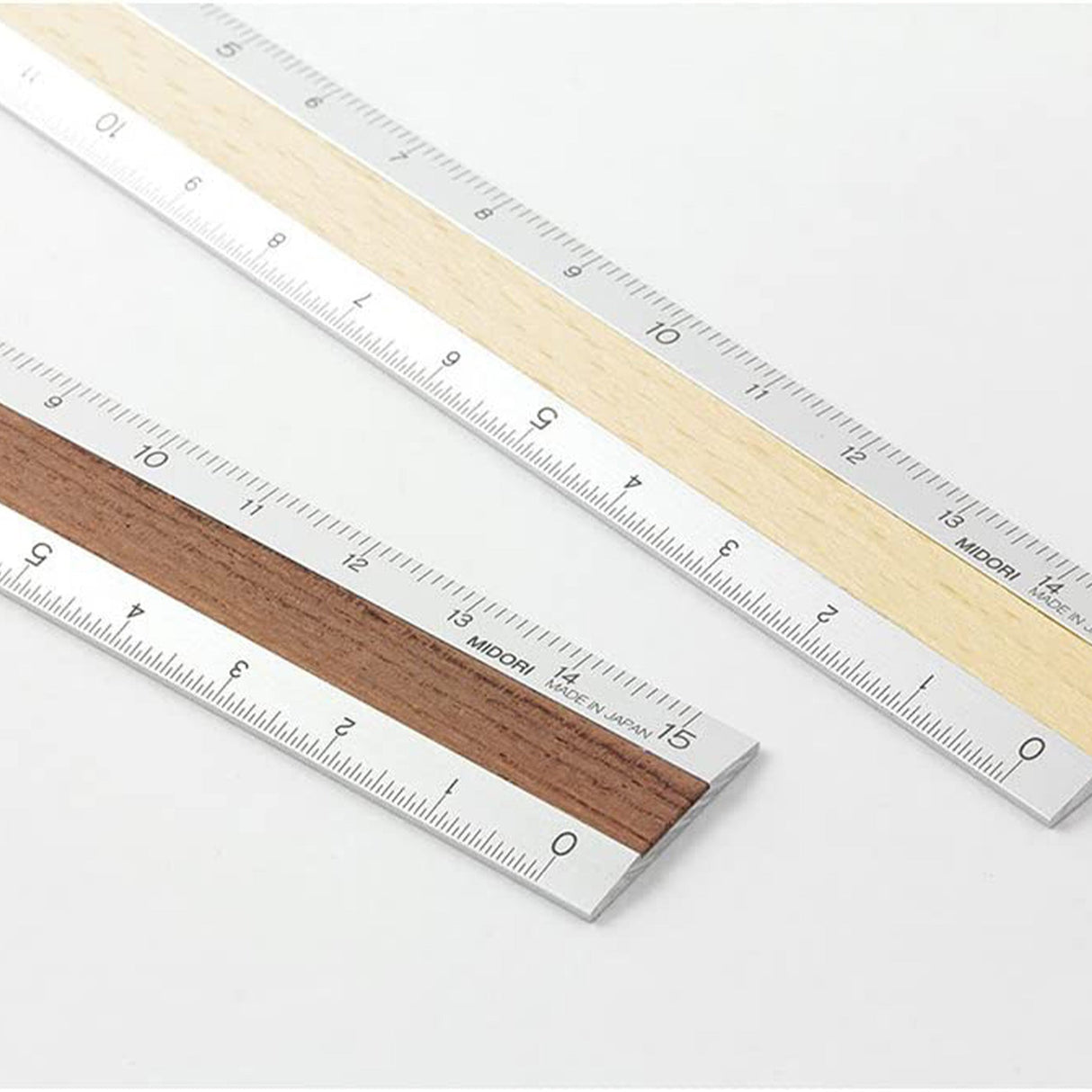 Aluminum & Wood Rulers 15cm / MIDORI - bungu