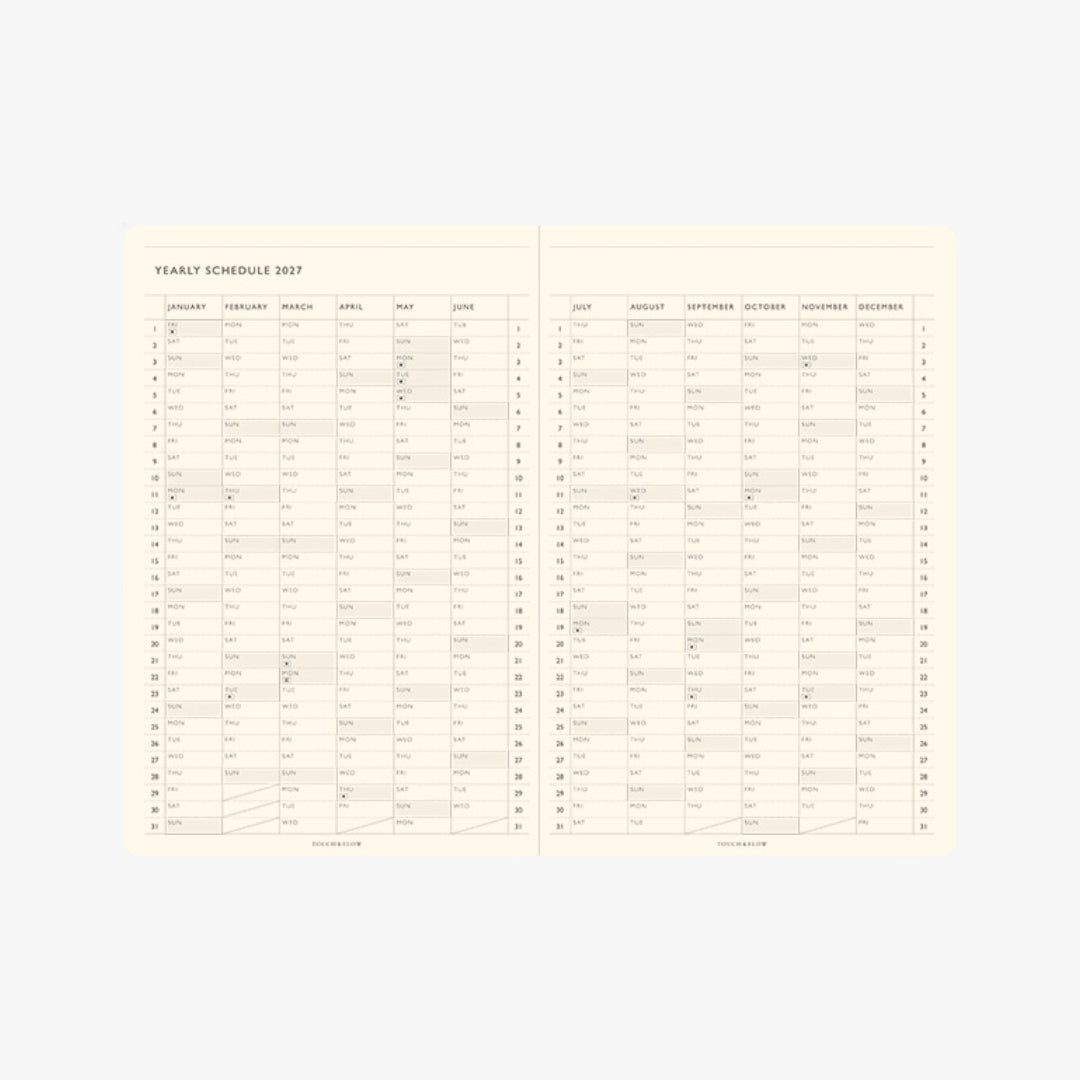 TODAY B6 Monthly Block and Memo Planner 2027 / TOUCH & FLOW