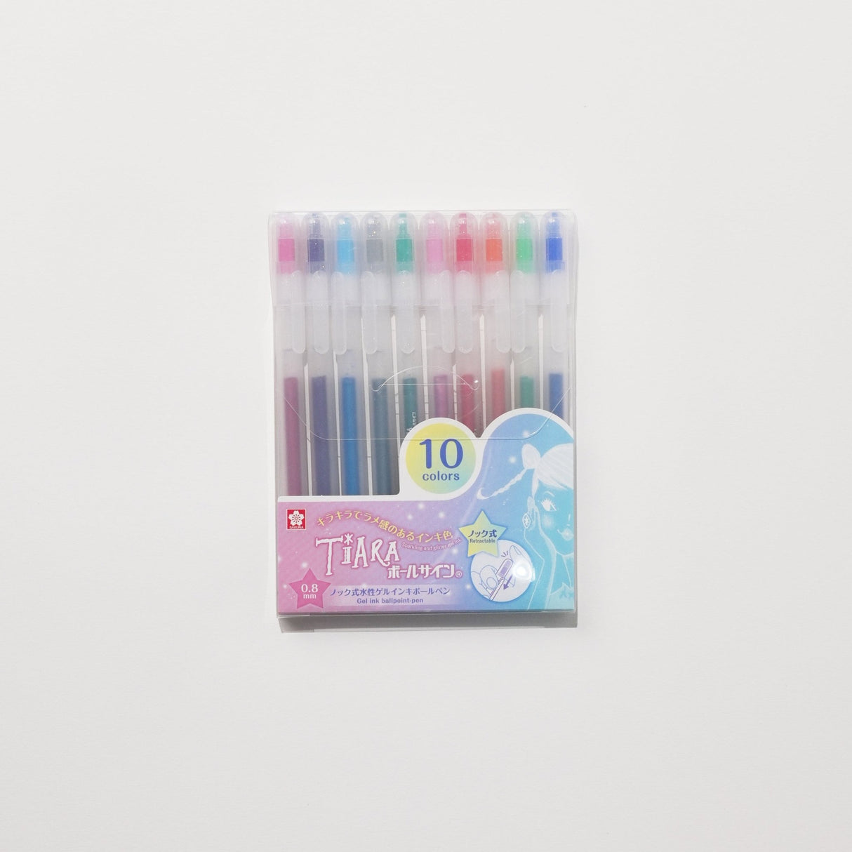 Ballsign Tiara Glitter Knock Pen 10 Color Set / SAKURA - bungu