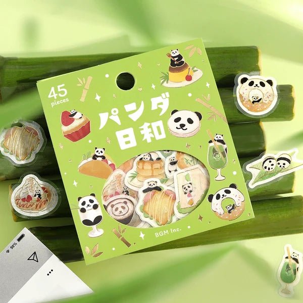 BGM Foil Stamping "Panda Biyori" Stickers / Background Music - bungu