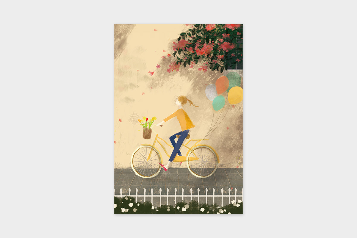 Art Touch mint Floral Pattern Postcard / TOUCH & FLOW