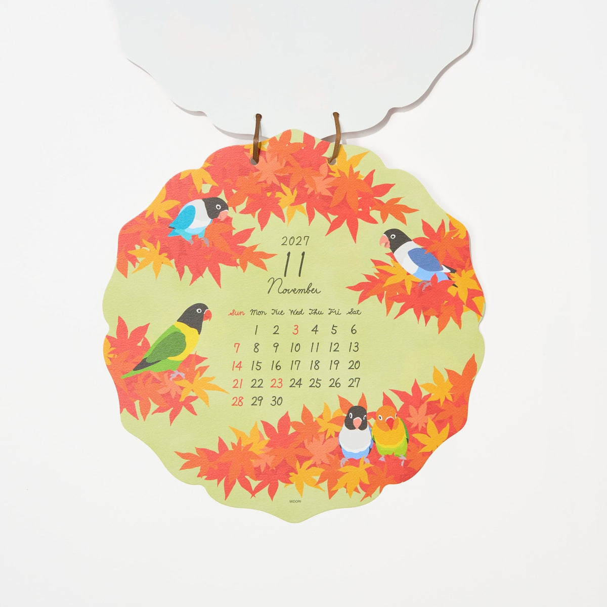 Bird Die-Cut Wall Calendar 2027 / MIDORI - bungu