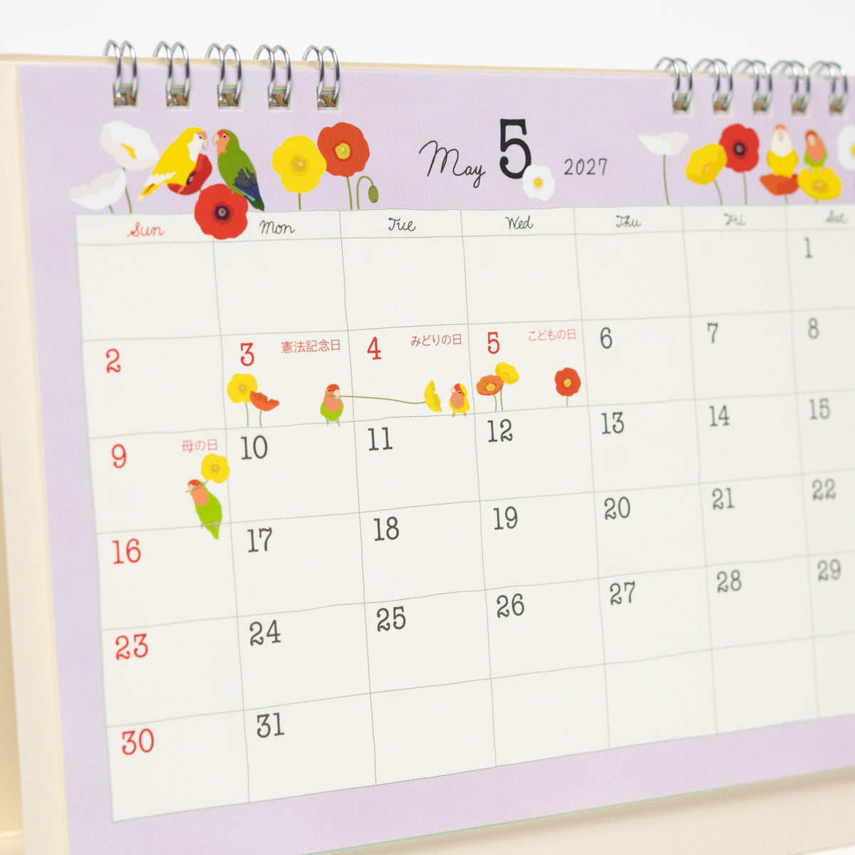 Bird Ring Desk Calendar 2027 / MIDORI - bungu