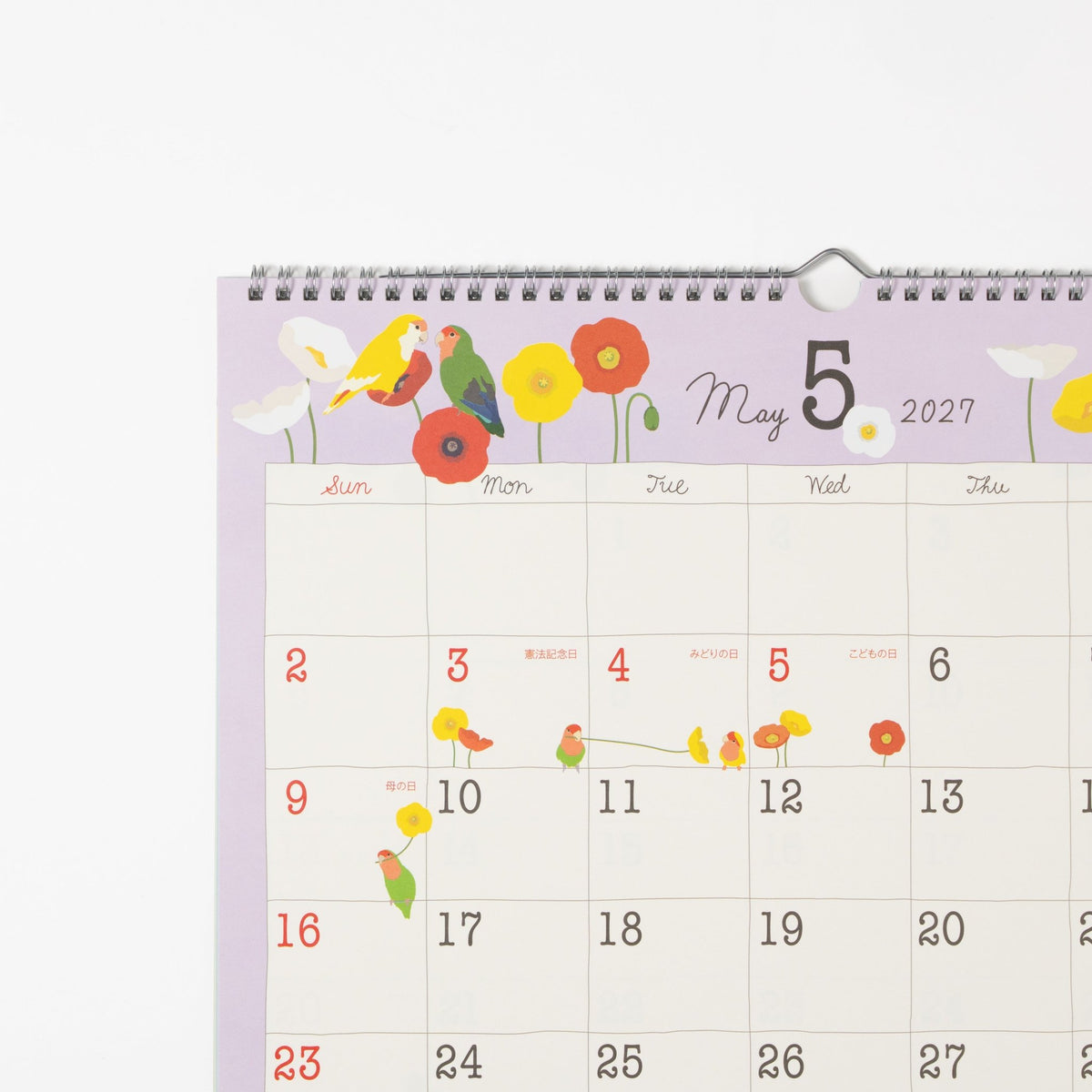 Bird Wall Calendar 2027 / MIDORI - bungu