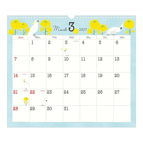 Bird Wall Calendar 2027 / MIDORI