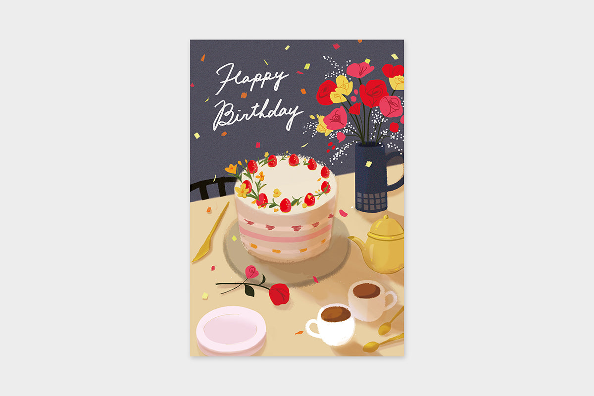 Art Touch mint Floral Pattern Postcard / TOUCH & FLOW