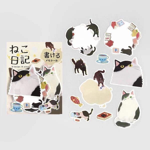 Foil Stamping "Cat Diary" Memo Flake Stickers / Background Music