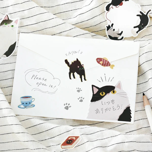 Foil Stamping "Cat Diary" Memo Flake Stickers / Background Music