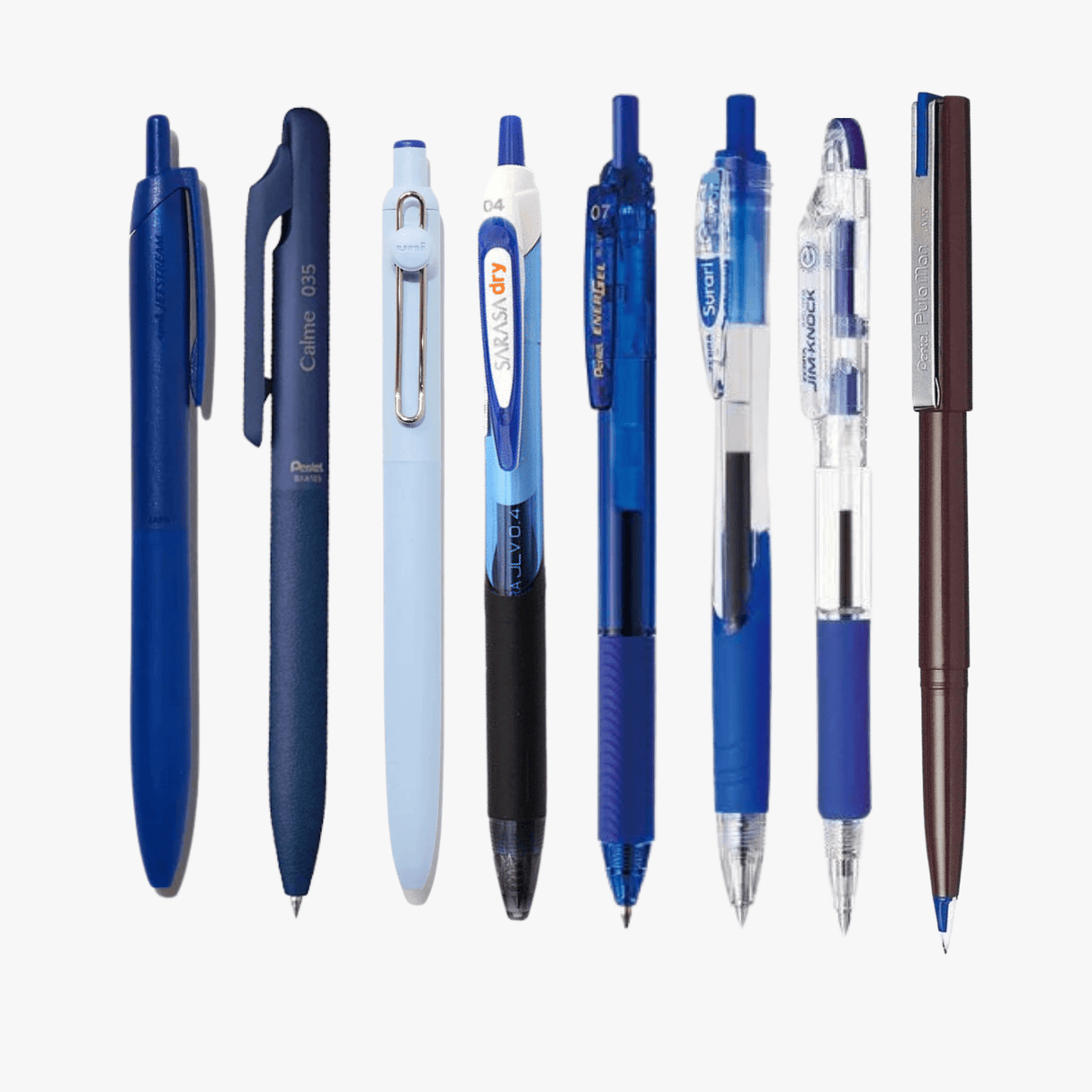 Blue Ink Pen Sampler Pack of 8 - bungu
