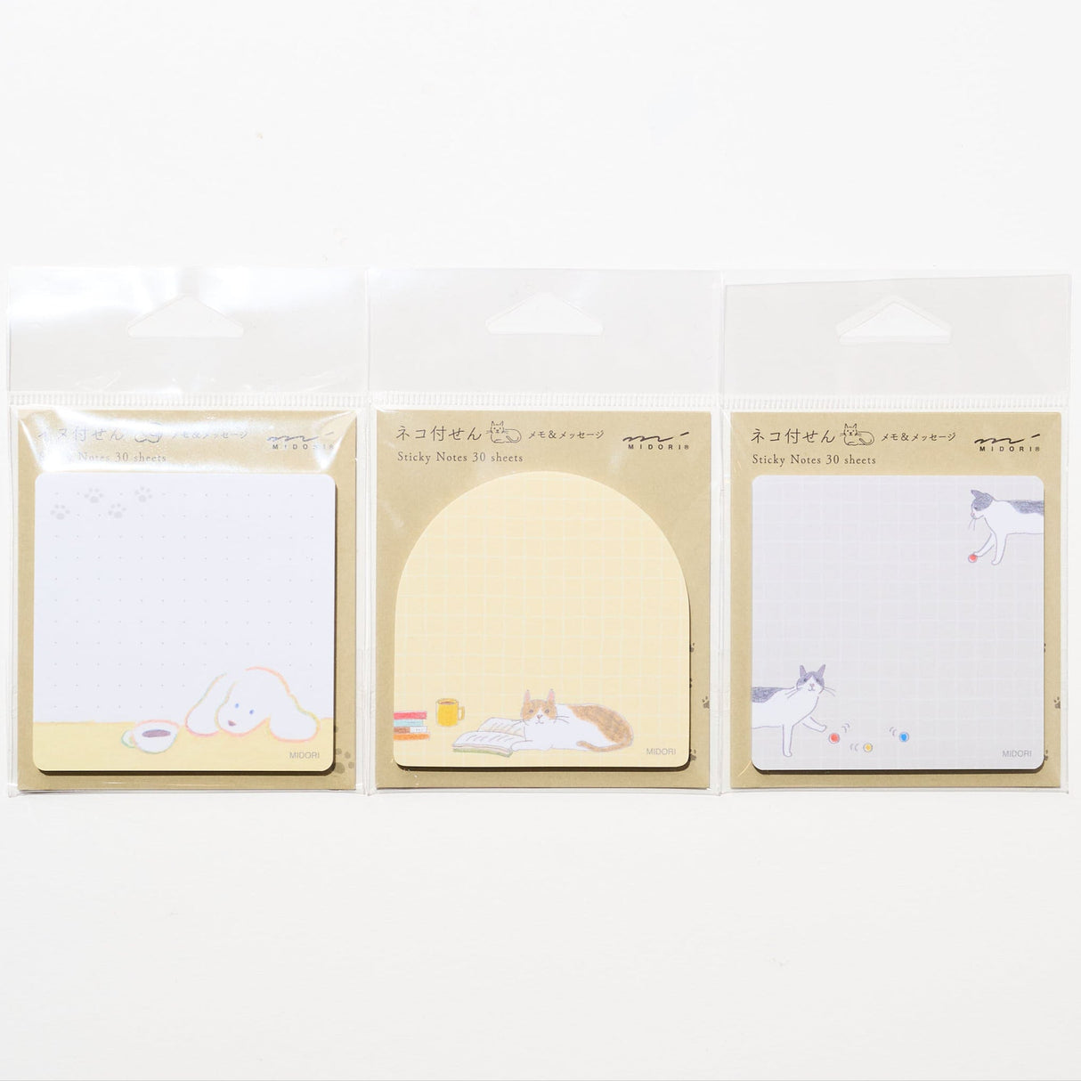 Cat and Dog Message Sticky Notes / Midori DESIGNPHIL - bungu