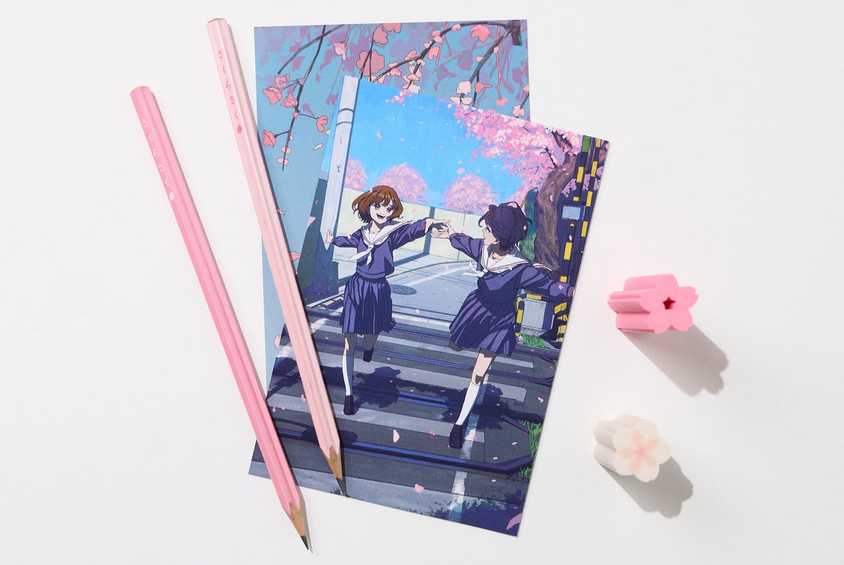 Cherry Blossom Sakura Saku Wooden Pencils / Sun - Star - bungu