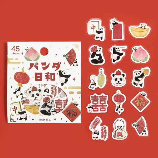 BGM Foil Stamping "Panda Biyori" Stickers / Background Music