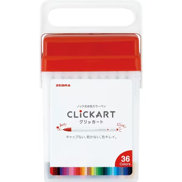 Clickart Water - Based Markers 36 Color Set / Zebra - bungu