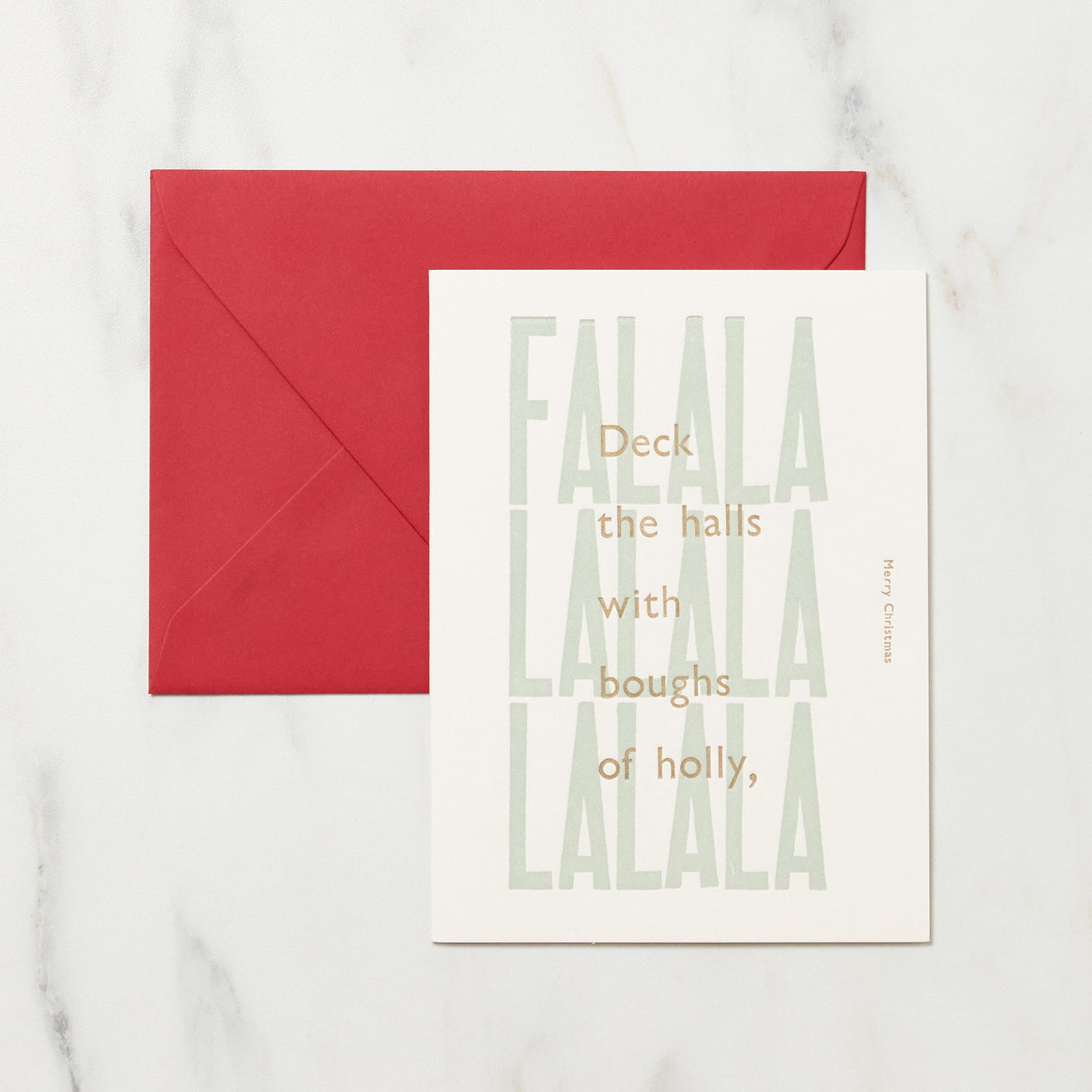 "Deck the Halls" Christmas Card / Letterpress Letters - bungu
