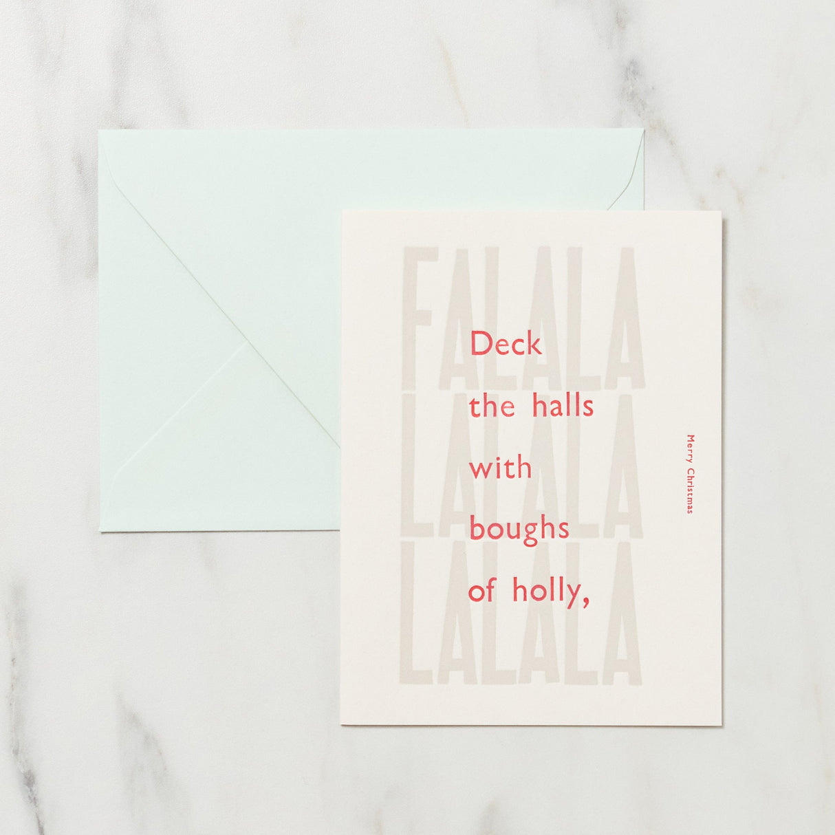 "Deck the Halls" Christmas Card / Letterpress Letters - bungu