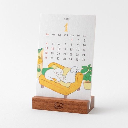 Dog and Cat Stand Calendars 2026 / MIDORI - bungu
