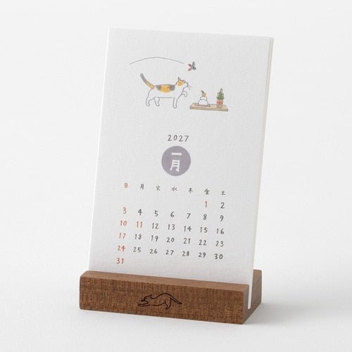 Dog and Cat Stand Calendars 2027 / MIDORI - bungu