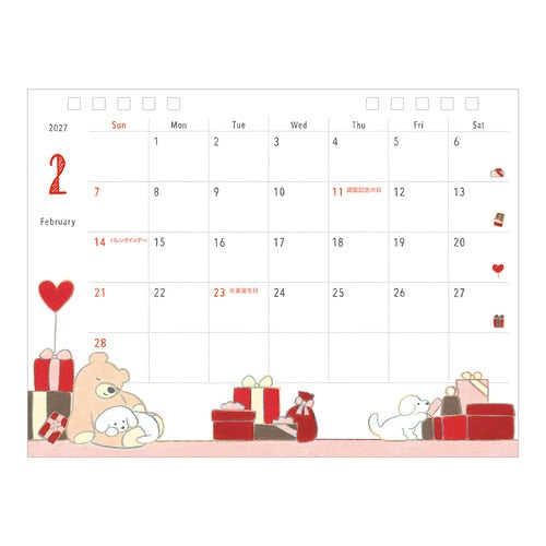 Dog Ring Desk Calendar 2027 / MIDORI