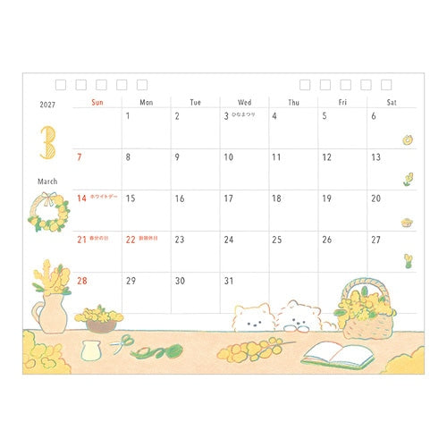 Dog Ring Desk Calendar 2027 / MIDORI