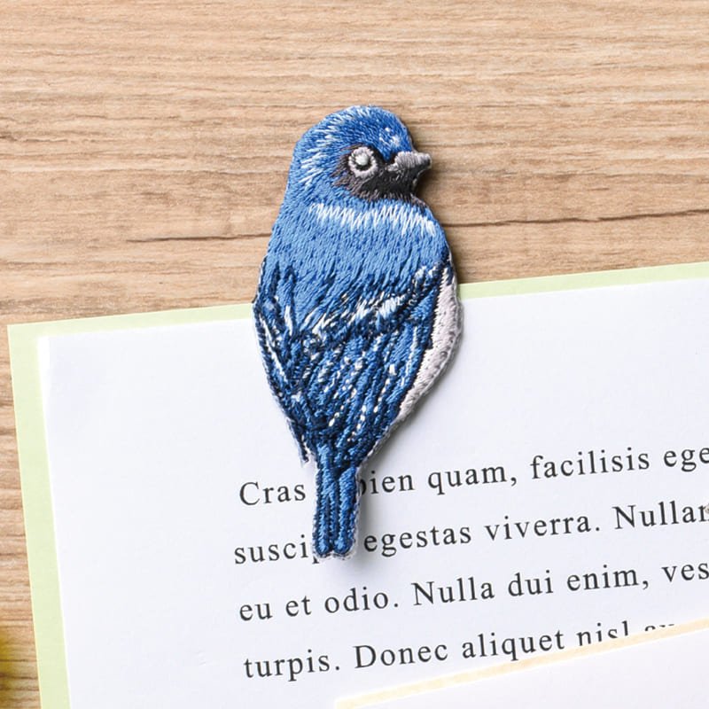Embroidered Bird Bookmark / HISAGO - bungu