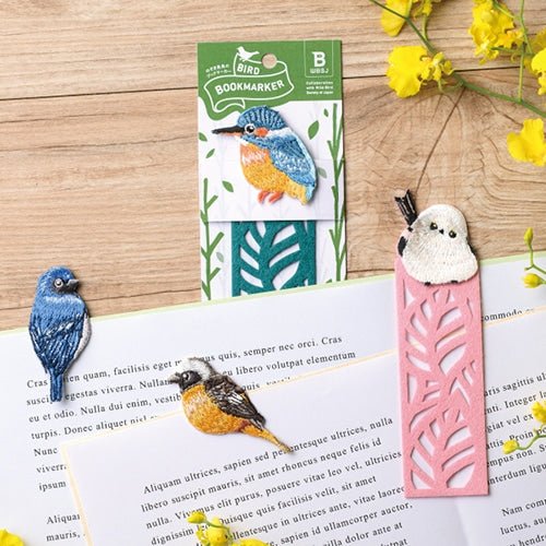 Embroidered Bird Bookmark / HISAGO - bungu