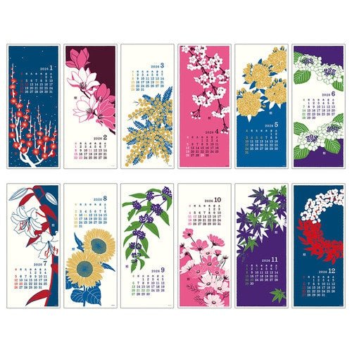 Floral Echizen Washi Paper Calendar 2026 / Midori DESIGNPHIL - bungu