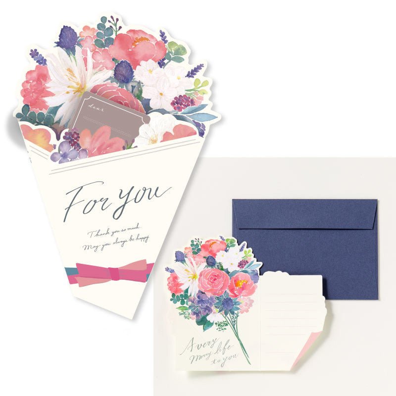 Flower Bouquet Message Card with Envelope / IROHA PUBLISHING - bungu