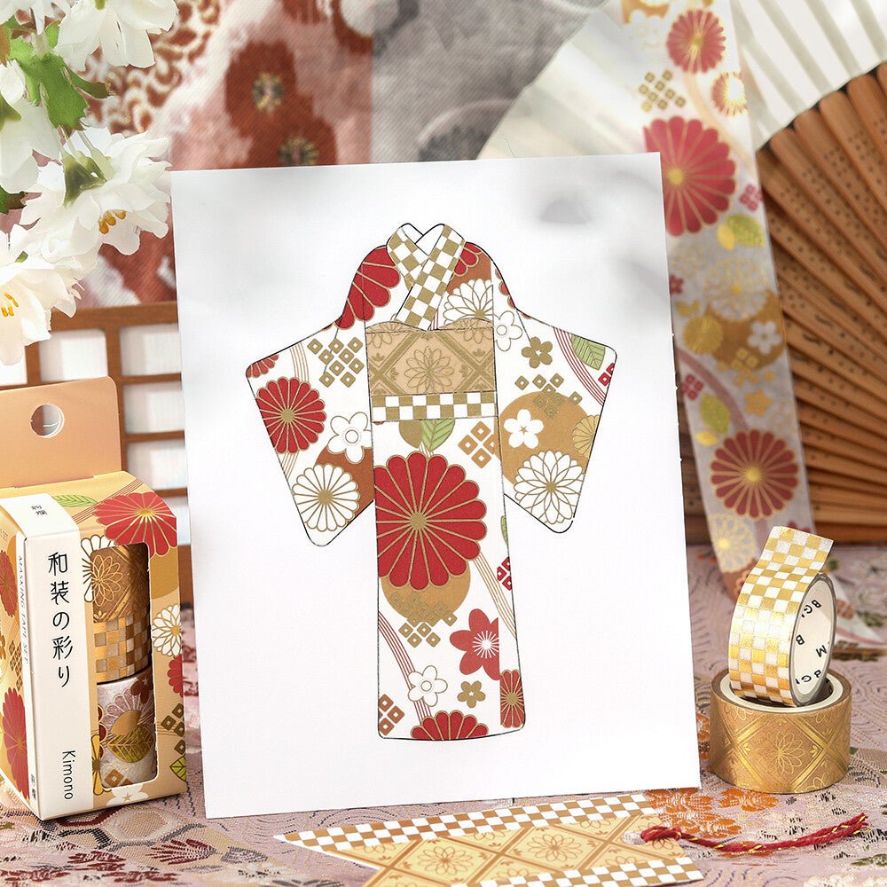 Foil - Stamped Masking Tape Set “Colors of Kimono vol.2” / BGM - bungu