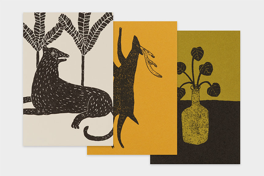 Art Touch Kazuko Furuta Letterpress Postcards / TOUCH & FLOW