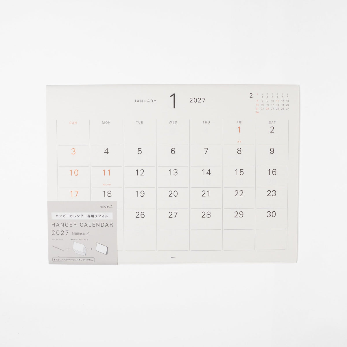 Hanger Calendar 2027 / MIDORI - bungu
