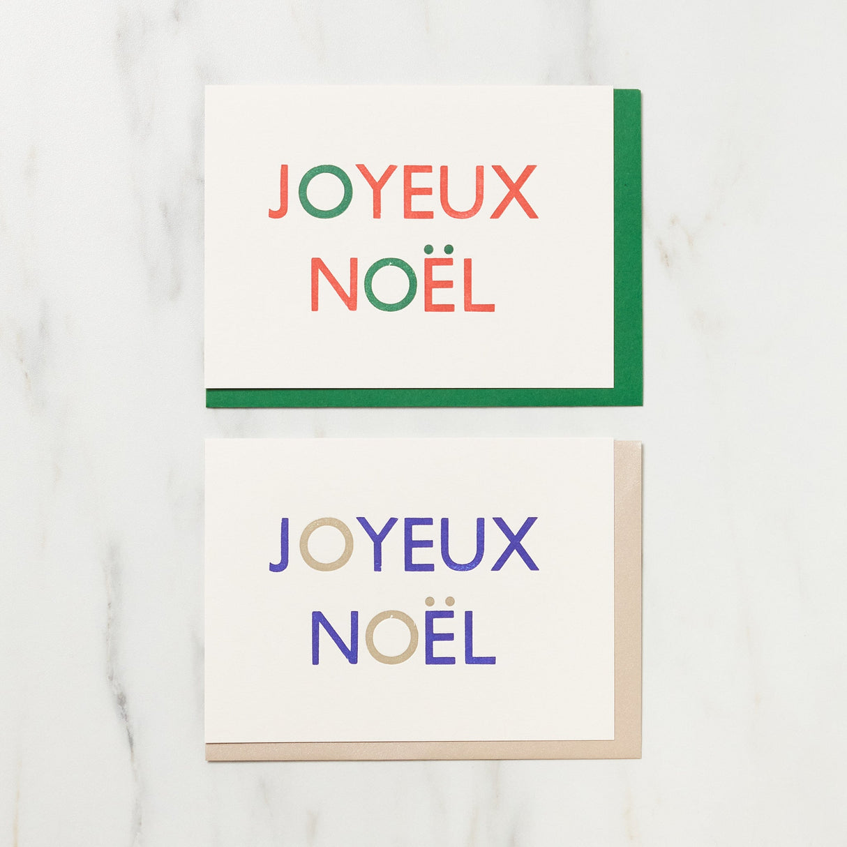 Joyeux Noël Typeface Christmas Card / Letterpress Letters - bungu