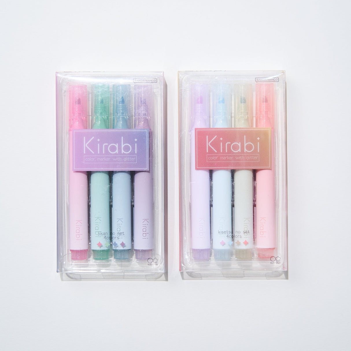 Kirabi Glitter Marker 4 Color Set / Sun - Star - bungu