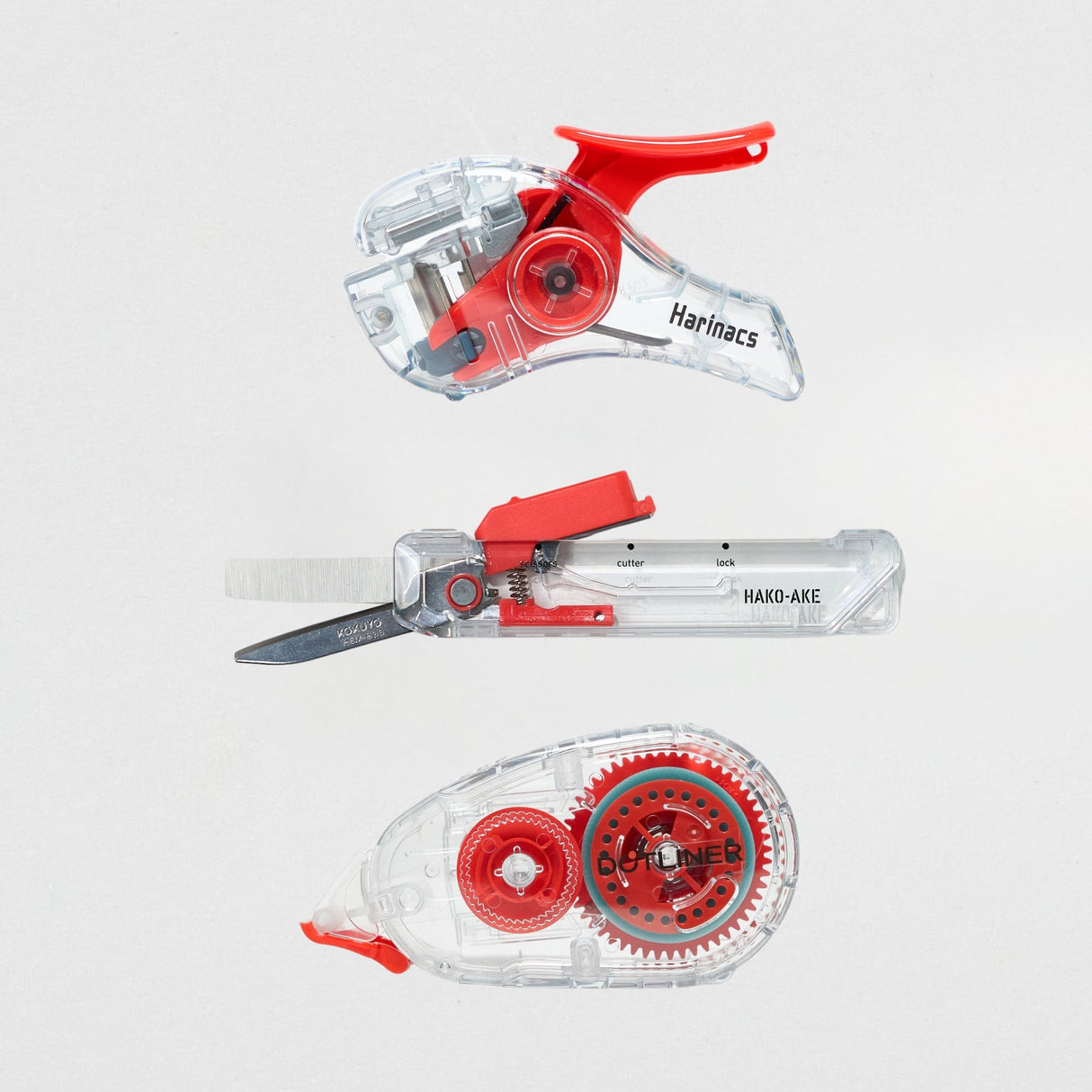 Kokuyo Transparent Mechanism Complete Bundle Red - bungu