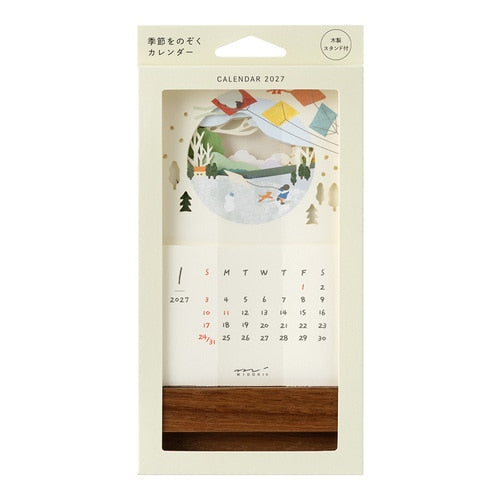 Seasons Peeping Desk Calendar 2027 / MIDORI