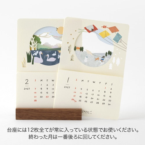 Seasons Peeping Desk Calendar 2027 / MIDORI