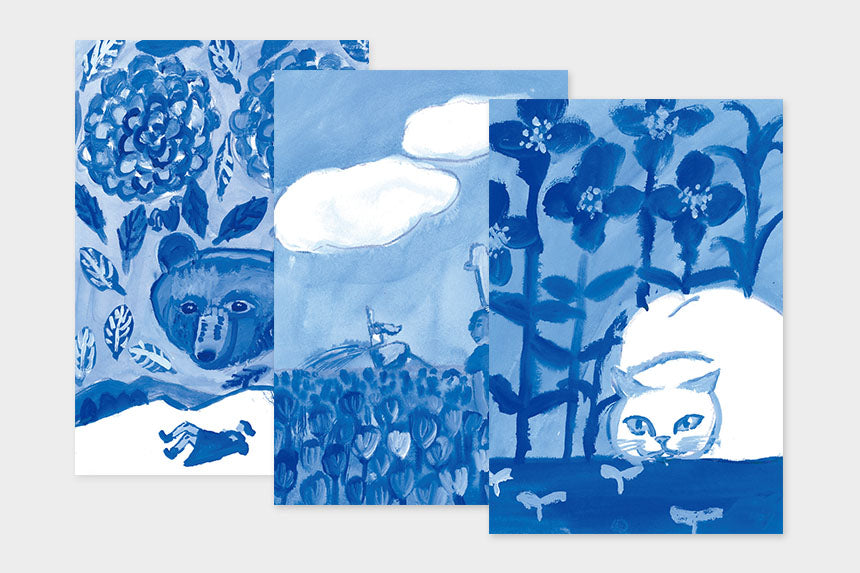 Art Touch Lioncider Floral Pattern Postcards / TOUCH & FLOW