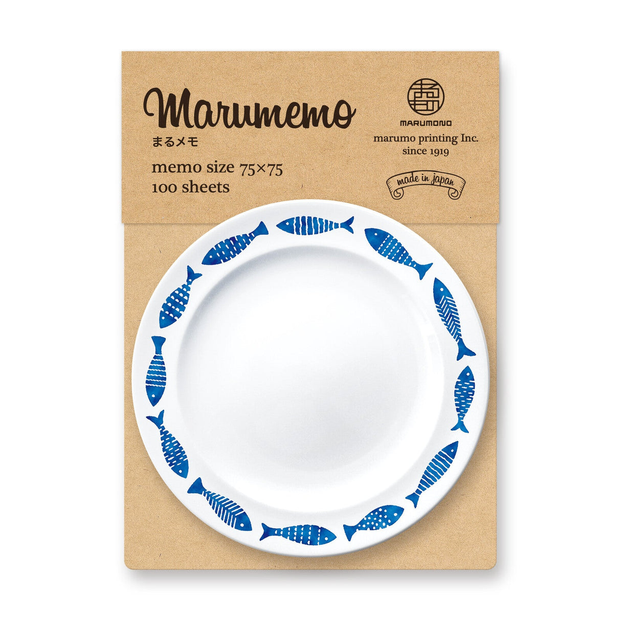 Marumemo Nordic Plate Round Memo Pad / Marumo Printing - bungu