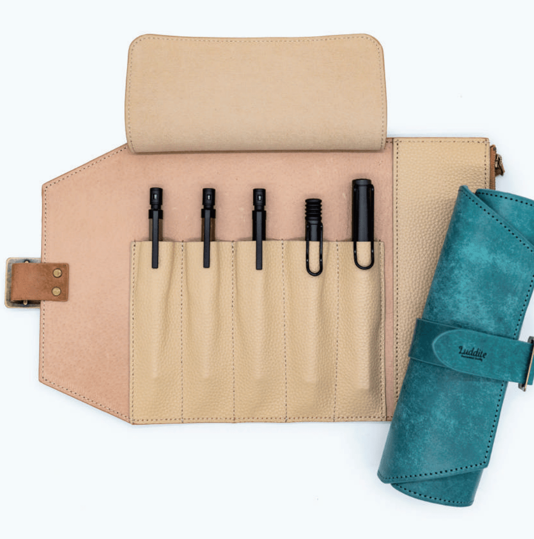 MAYA Leather Roll Pen Case / Luddite - bungu