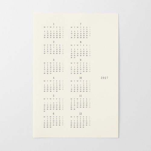 MD Diary Sticker 2027 Monthly Block / MD PRODUCT - bungu