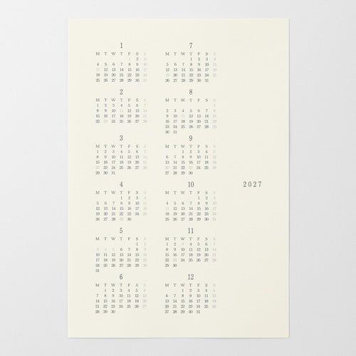 MD Diary Sticker 2027 Monthly Block / MD PRODUCT - bungu